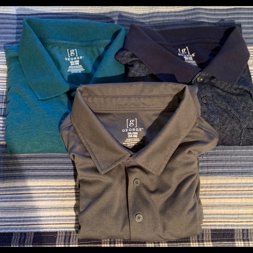 3XL x 3 polo shirts